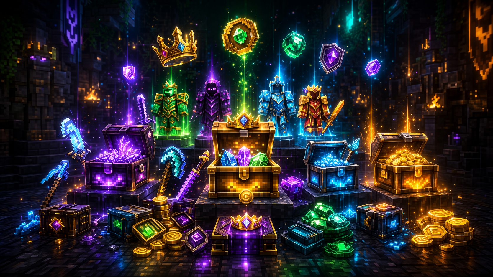 Salao do tesouro com bundles e recompensas VIP