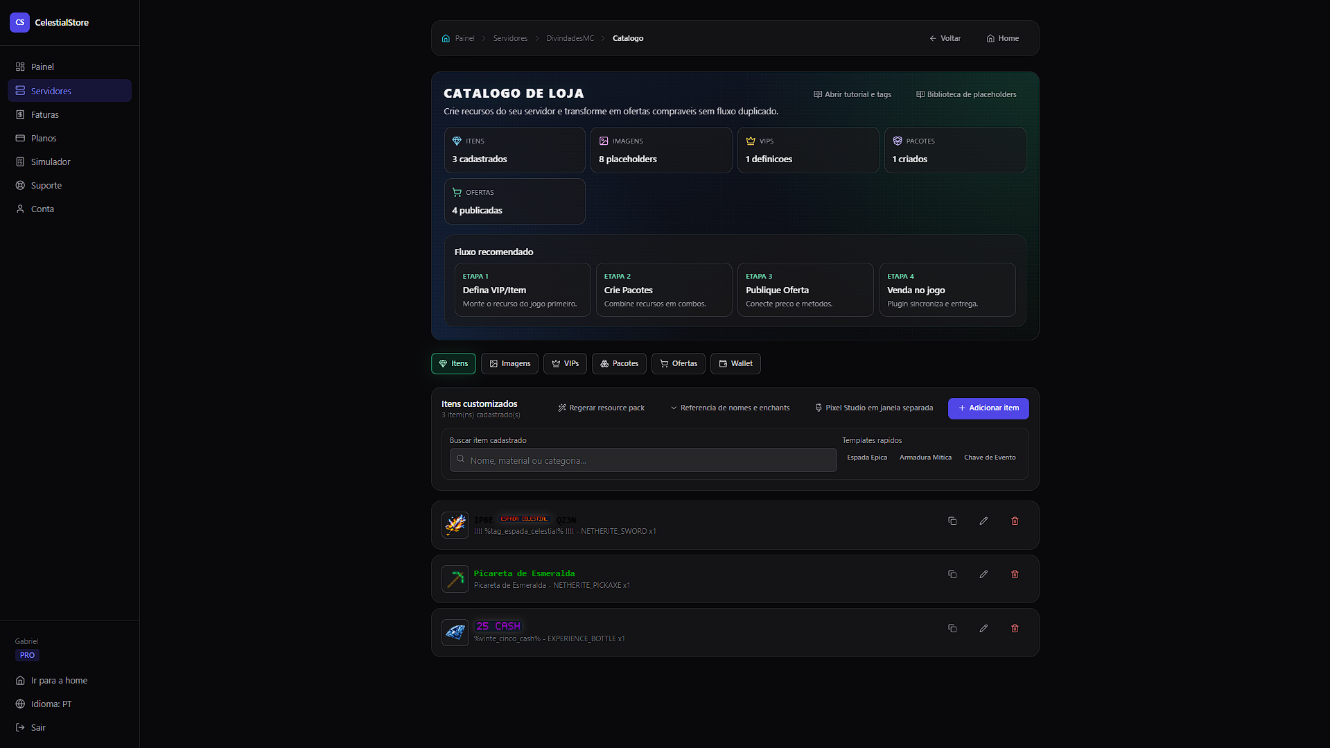 CelestialVIP Cloud catalog overview