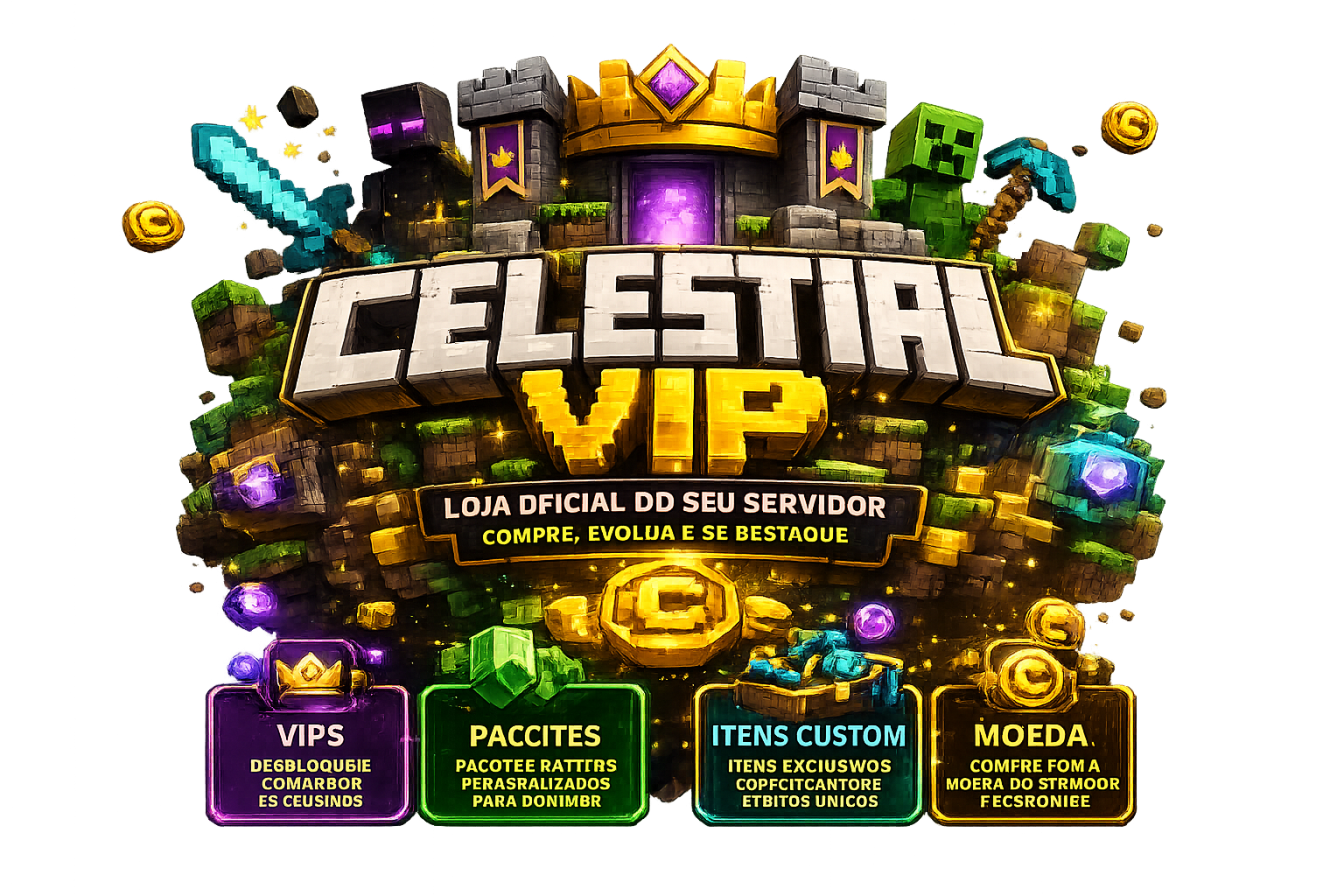 Arte de logo pixel art da CelestialVIP